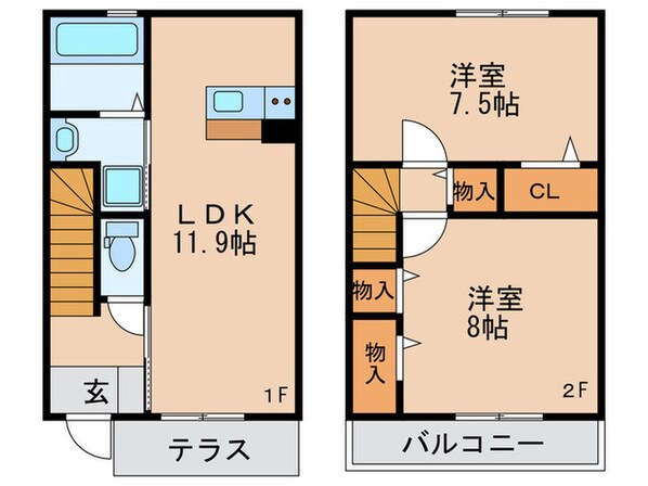 セジュール姫島Ⅲの物件間取画像